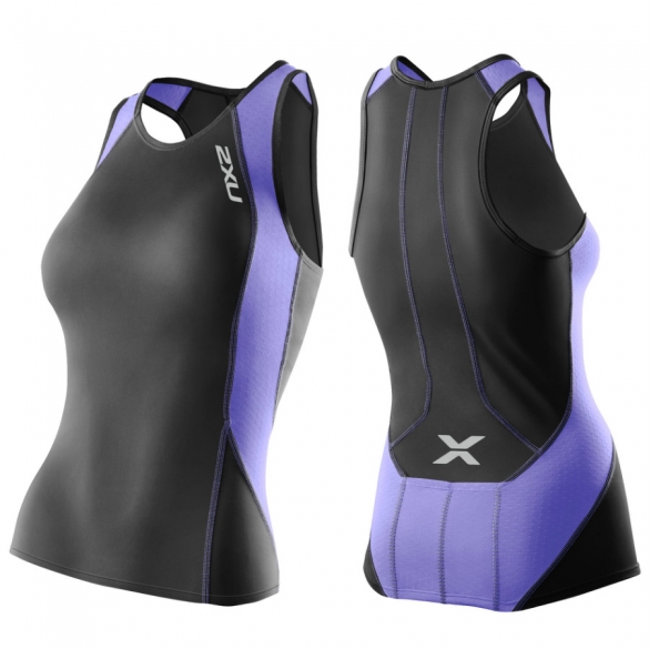 2XU Perform tri singlet Damen schwarz-violett 2015 WT2851a WT2851a